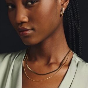 Anthropologie Double Layer Herringbone Necklace